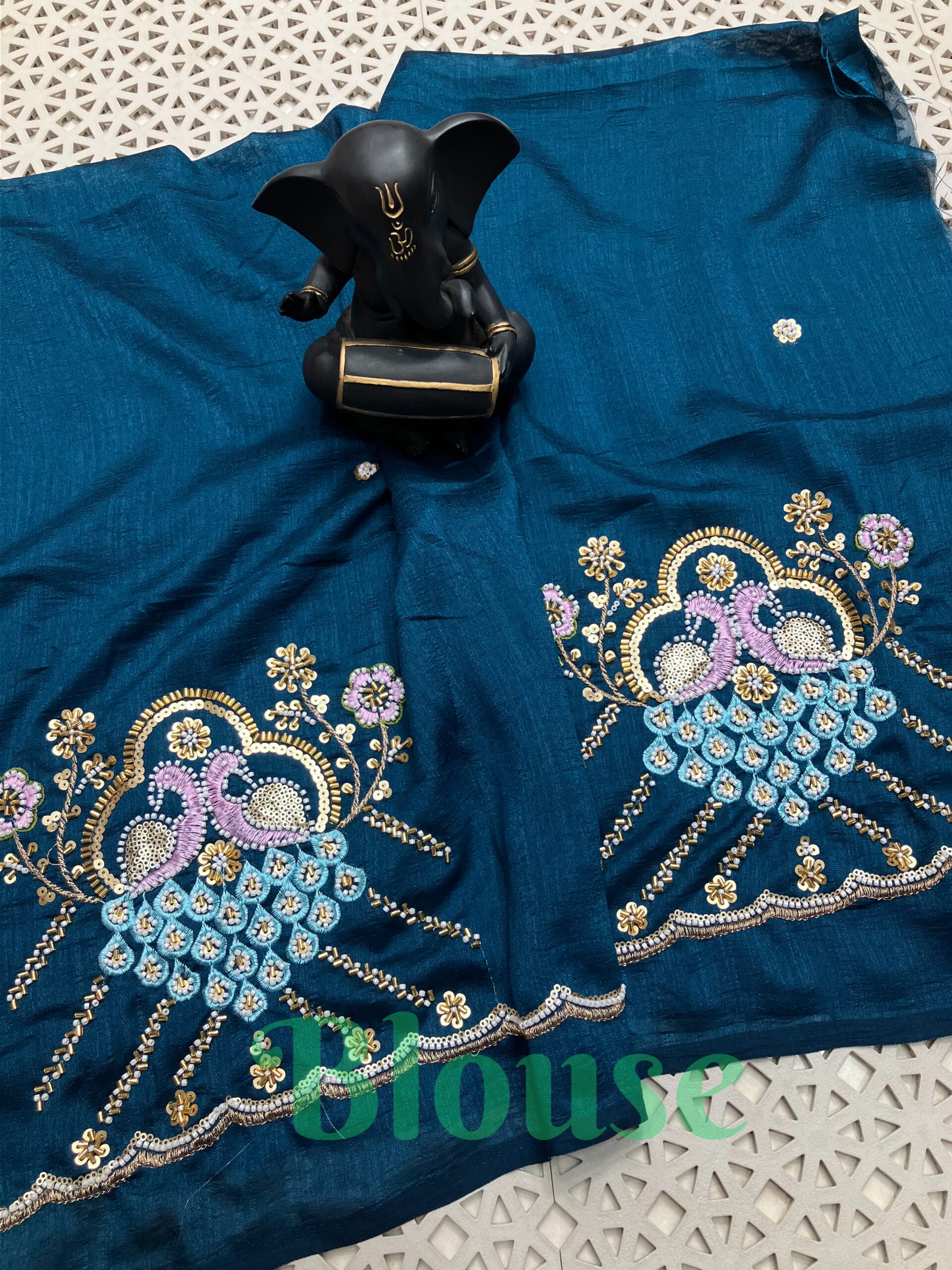 Chiffon Georgette Sarees with Computer Work Blouse - Image 2