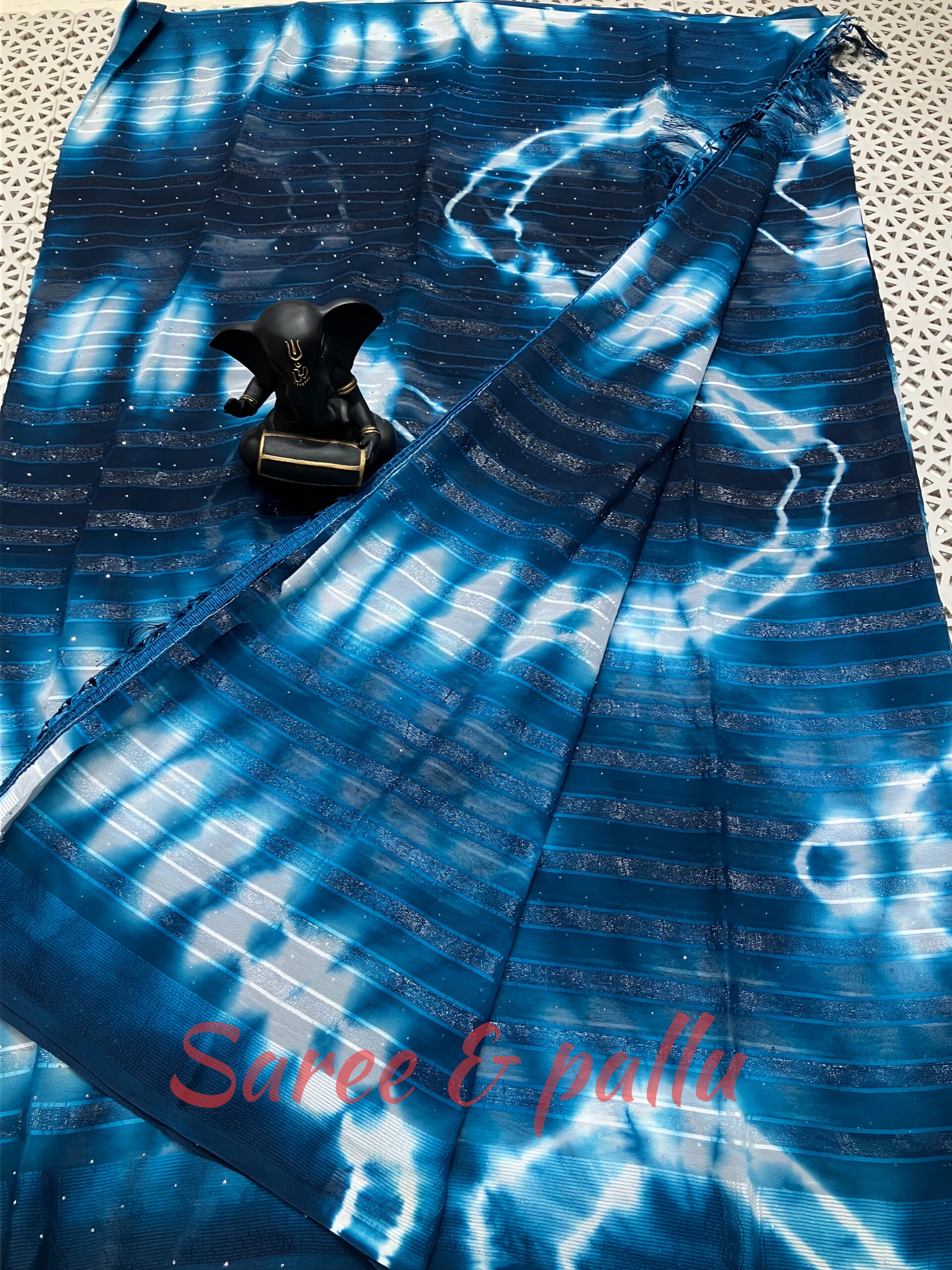 Chiffon Georgette Sarees with Computer Work Blouse